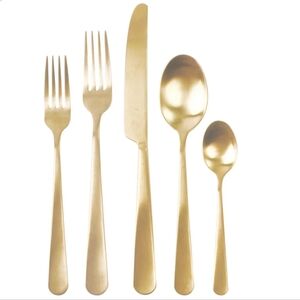 Oslo Matte Gold Stainless Steel 5 Piece Cutlery Set - Service for 1
